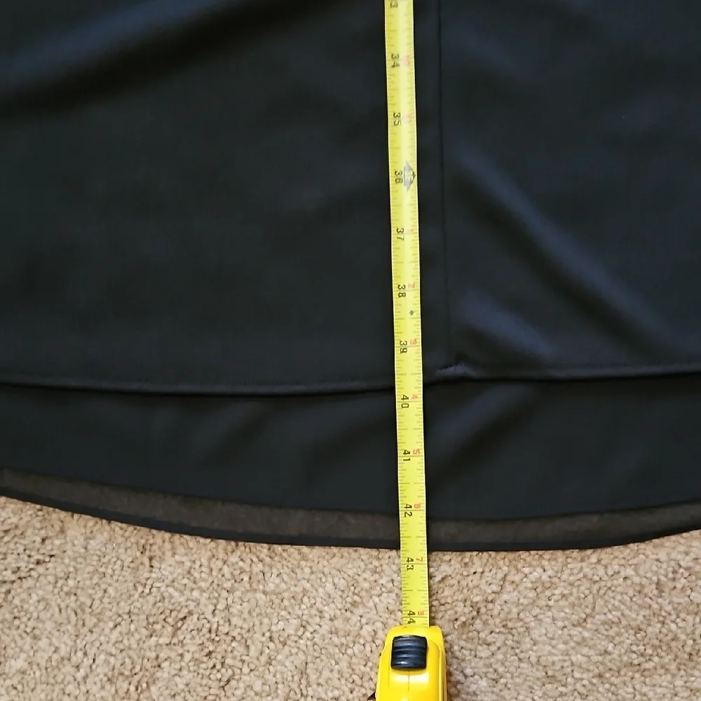 Alex Evenings Elegant Elastic Waist Black Maxi Skirt With Tiered Hem Size L - Picture 6 of 8